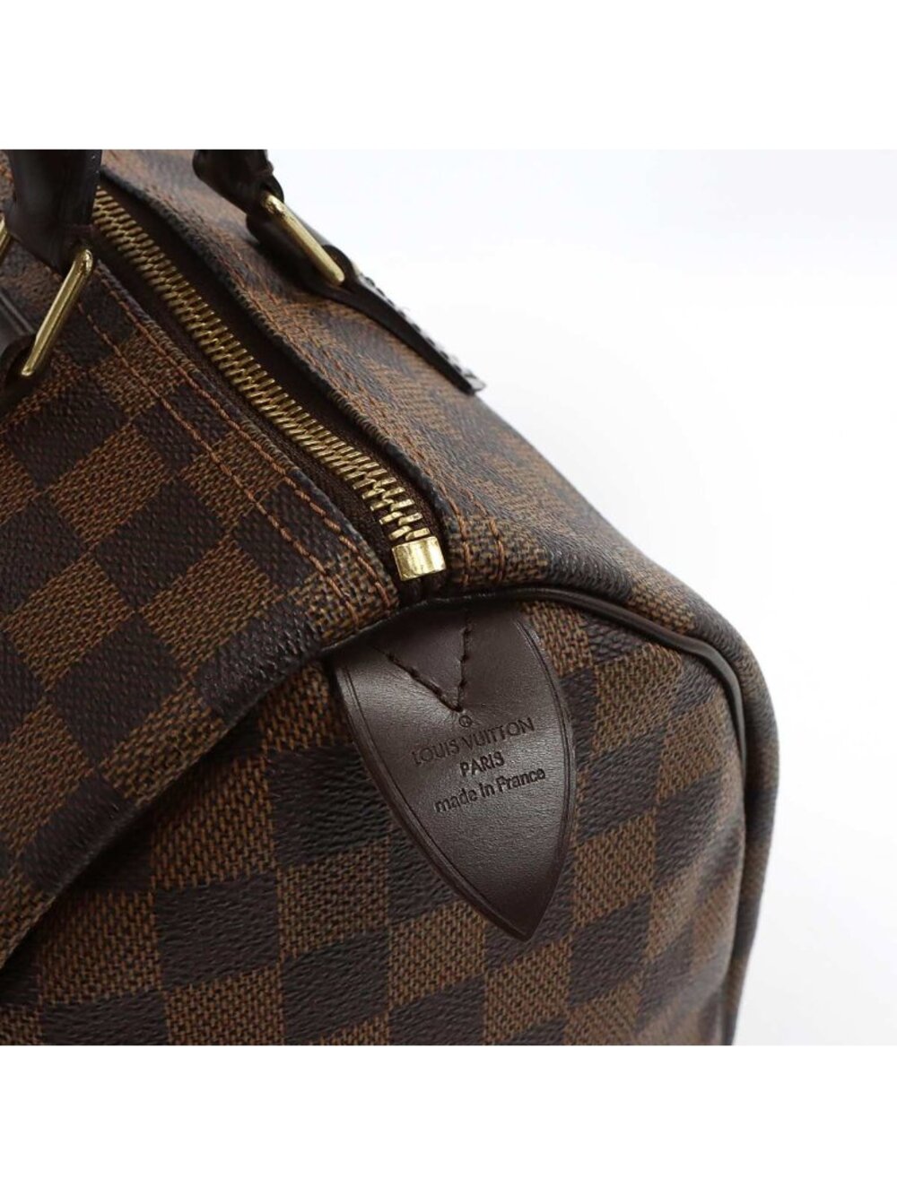 Louis Vuitton Damier Speedy 30 Hand Bag Ebene Brown Gold - Picture 9 of 10